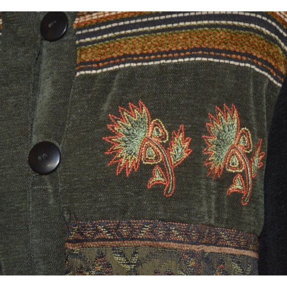 VTG White Stag Ladies Chenille Embroidered Button Up Jacket Size XL 16-18 Boho - Picture 6 of 12